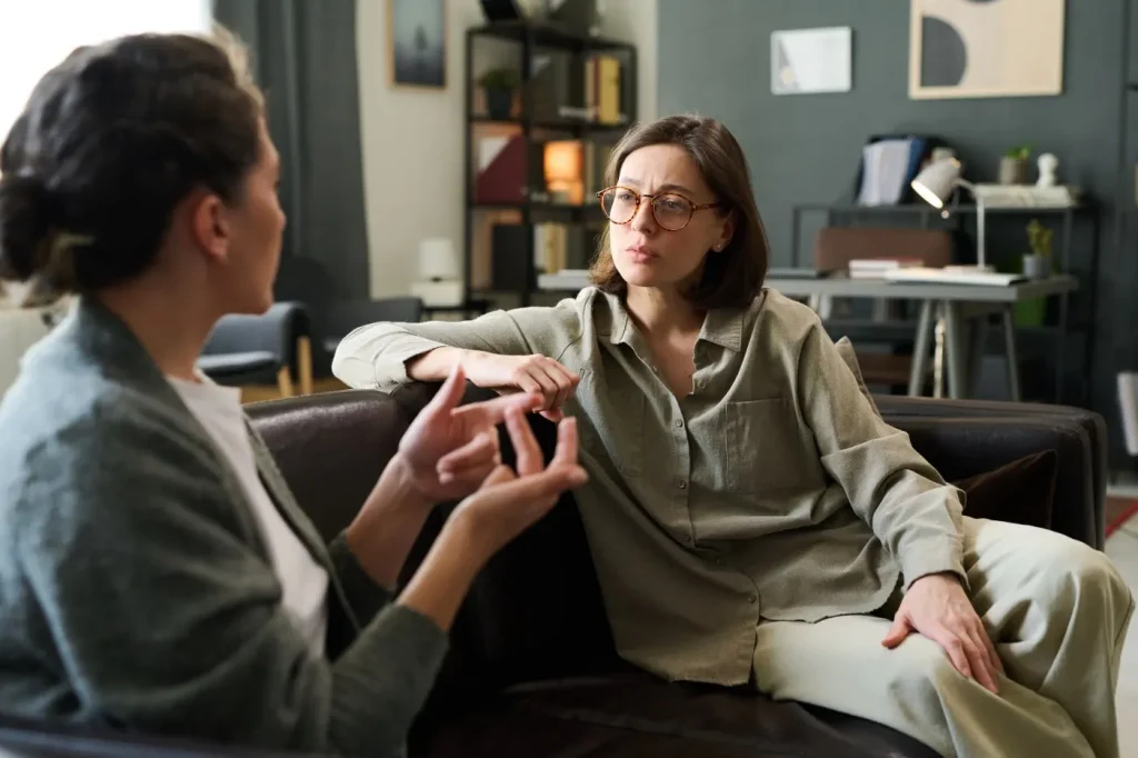 Two women in counselling session